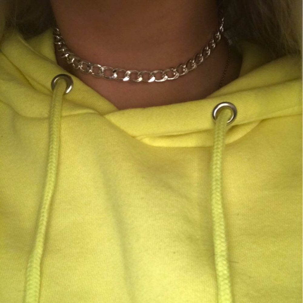 Link Chain Thick Gold Choker Necklace - Picture 5 of 8
